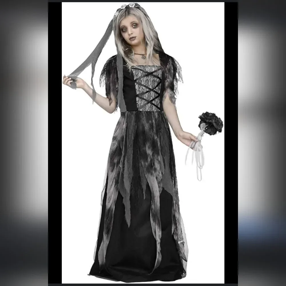 Fun World Cemetery Bride Child Costume sz XL youth